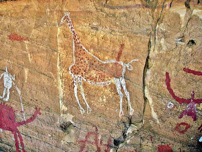 アルジェリアのタッシリ・ナジェールにある洞窟の壁画